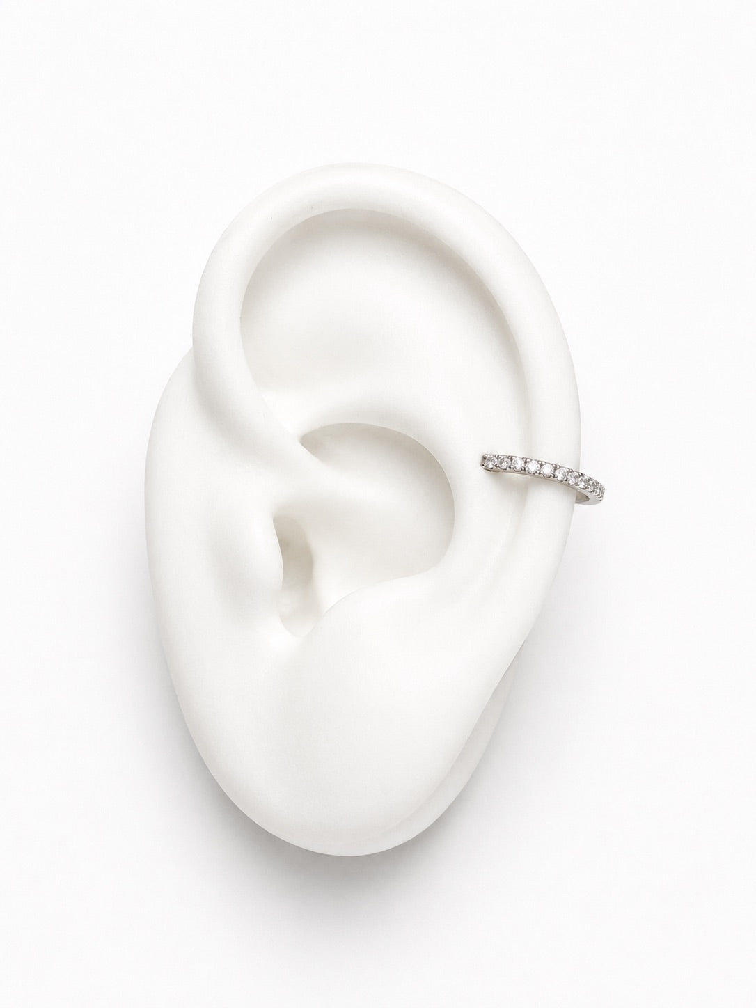 Silver Croissant Earcuff
