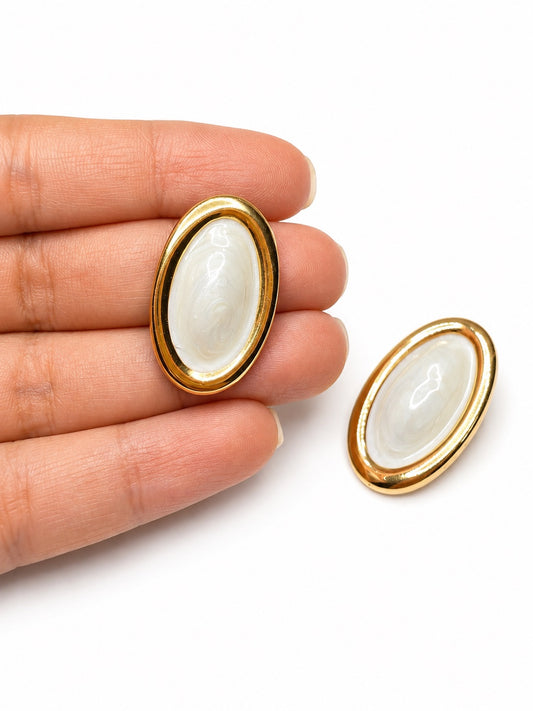 Aretes Maxi Perlas Óvalo